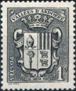 Andorra (French admin) 1936 - set Coat of arms: 1 c