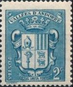 Andorra (French admin) 1936 - set Coat of arms: 2 c