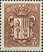 Andorra (French admin) 1936 - set Coat of arms: 3 c