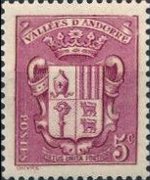 Andorra (French admin) 1936 - set Coat of arms: 5 c