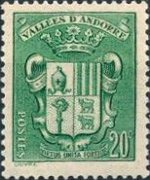 Andorra (French admin) 1936 - set Coat of arms: 20 c