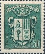 Andorra (French admin) 1936 - set Coat of arms: 50 c