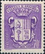 Andorra (French admin) 1936 - set Coat of arms: 70 c