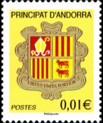 Andorra (French admin) 2003 - set Coat of arms: 0,01 €
