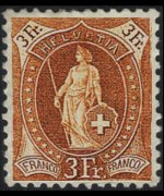 Switzerland 1882 - set Standing Helvetia: 3 fr