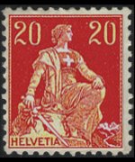 Switzerland 1908 - set Sitting Helvetia: 20 c