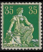 Switzerland 1908 - set Sitting Helvetia: 35 c