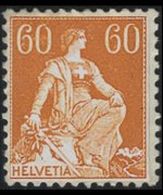Switzerland 1908 - set Sitting Helvetia: 60 c
