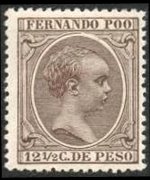Fernando Pò 1894 - set King Alfonso XIII: 12½ c