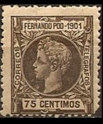 Fernando Pò 1901 - set King Alfonso XIII: 75 c