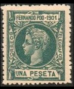 Fernando Pò 1901 - set King Alfonso XIII: 1 pta