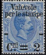 Italia 1890 - serie Valevoli per le stampe: 2 c su 20 c