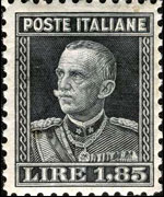 Italy 1927 - set Portrait of Victor Emmanuel III - Parmeggiani type: 1,85 L