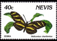 Nevis 1991 - serie Farfalle: 40 c