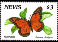 Nevis 1991 - serie Farfalle: 3 $