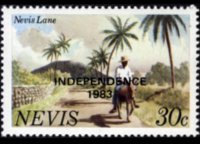 Nevis 1983 - serie Vedute - soprastampati: 30 c