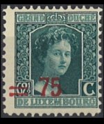 Luxembourg 1914 - set Grand Duchess Marie Adelaide: 75 c su 62½ c
