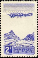 Morocco 1944 - set Plane on oasis: 2 fr