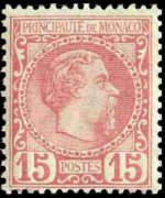 Monaco 1885 - set Prince Charles III: 15 c