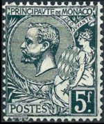 Monaco 1891 - set Prince Albert I: 5 fr