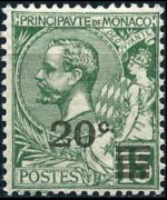 Monaco 1891 - set Prince Albert I: 20 c su 15 c