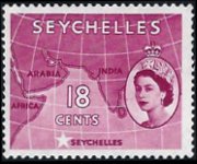 Seychelles 1954 - serie Regina Elisabetta II e soggetti vari: 18 c