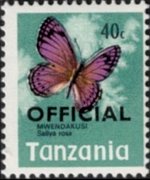 Tanzania 1973 - serie Farfalle: 40 c
