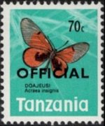 Tanzania 1973 - serie Farfalle: 70 c