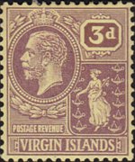 Isole Vergini britanniche 1922 - serie Re Giorgio V e Sant'Ursula: 3 p