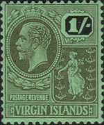 Isole Vergini britanniche 1922 - serie Re Giorgio V e Sant'Ursula: 1 sh