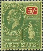 Isole Vergini britanniche 1922 - serie Re Giorgio V e Sant'Ursula: 5 sh