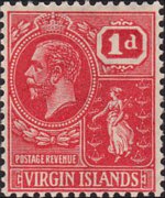 Isole Vergini britanniche 1922 - serie Re Giorgio V e Sant'Ursula: 1 p