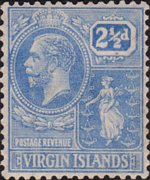 Isole Vergini britanniche 1922 - serie Re Giorgio V e Sant'Ursula: 2½ p