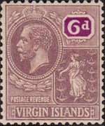 Isole Vergini britanniche 1922 - serie Re Giorgio V e Sant'Ursula: 6 p