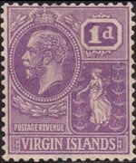 Isole Vergini britanniche 1922 - serie Re Giorgio V e Sant'Ursula: 1 p