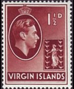 Isole Vergini britanniche 1938 - serie Re Giorgio VI e Sant'Ursula: 1½ p