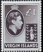 Isole Vergini britanniche 1938 - serie Re Giorgio VI e Sant'Ursula: 1 £