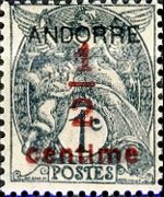 Andorra (amministrazione francese) 1931 - serie Francobolli francesi soprastampati: ½ c su 1 c