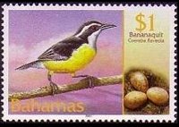 Bahamas 2001 - set Birds and their eggs: 1 $