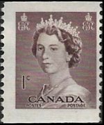 Canada 1953 - serie Regina Elisabetta II: 1 c