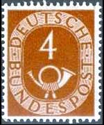 Germania 1951 - serie Cifra e corno di posta: 4 p