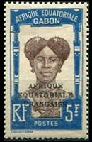 Gabon 1924 - set Colonial subjects - overprinted: 5 fr