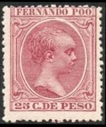 Fernando Pò 1894 - set King Alfonso XIII: 25 c