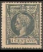 Fernando Pò 1900 - set King Alfonso XIII: 1 c