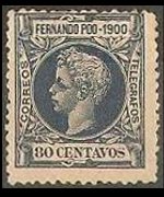 Fernando Pò 1900 - set King Alfonso XIII: 80 c