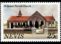Nevis 1983 - serie Vedute - soprastampati: 25 c
