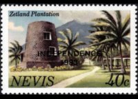 Nevis 1983 - serie Vedute - soprastampati: 40 c