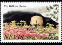 Nevis 1983 - serie Vedute - soprastampati: 55 c