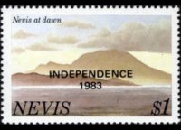 Nevis 1983 - serie Vedute - soprastampati: 1 $