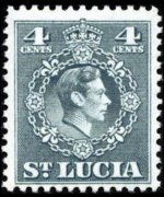 Saint Lucia 1949 - set King George VI and coat of arms: 4 c